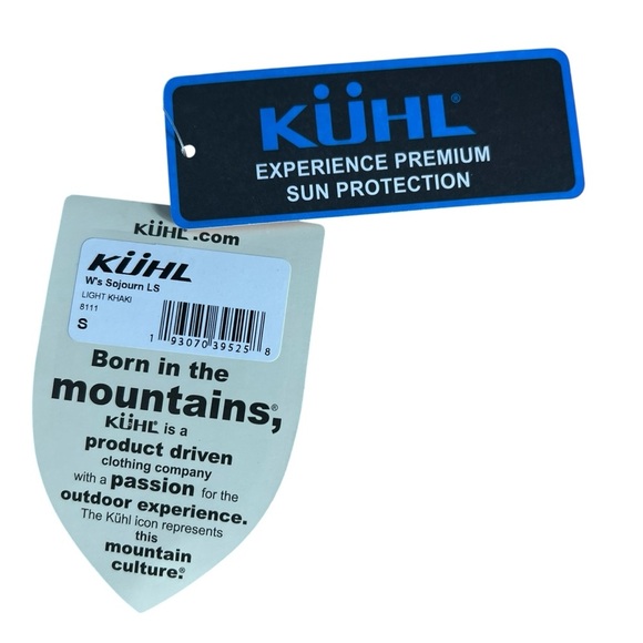 KÜHL Sojourn Hiking Long Sleeve Shirt Light Khaki UPF 30 Lightweigh Size Small - Picture 12 of 12